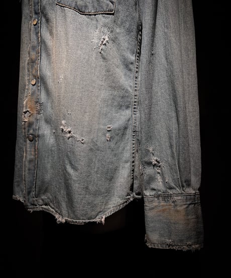 Faded Western Denim Repair Shirt