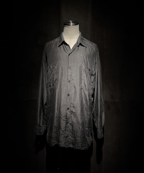 Faded Black Silk-100% Utility Shirt