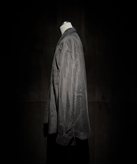 Vintage damage Distressed Silk Shirt - Old Black