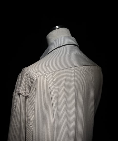Distressed Pinstripe damage Shirt