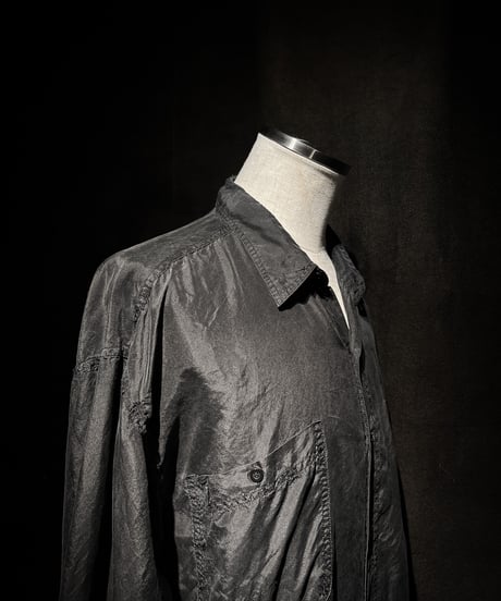 Faded Black Silk-100% Utility Shirt