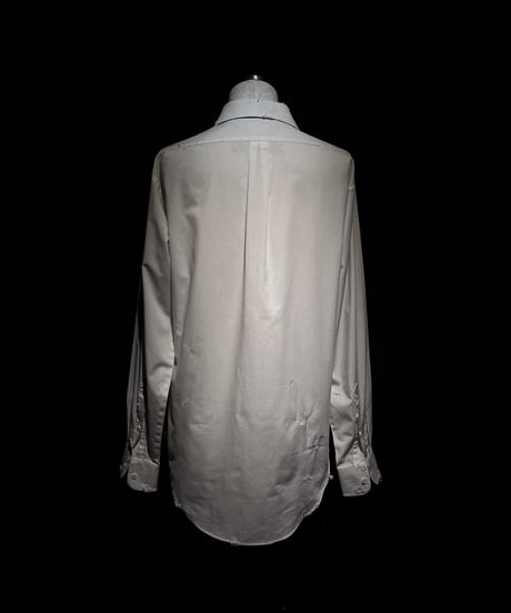 Distressed Long Point Collar Shirt