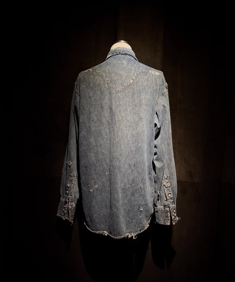 Faded Archive Distressed Western Denim Shirt