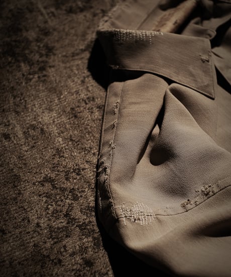 Dust Beige Distressed Pullover Shirt