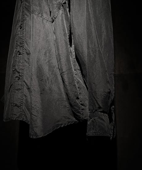 Vintage damage Distressed Silk Shirt - Old Black