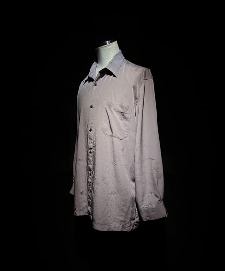 Distressed Satin-Look Relaxed Shirt