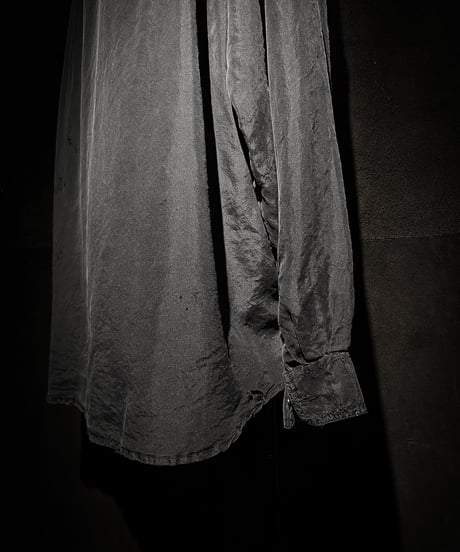 Vintage damage Distressed Silk Shirt - Old Black