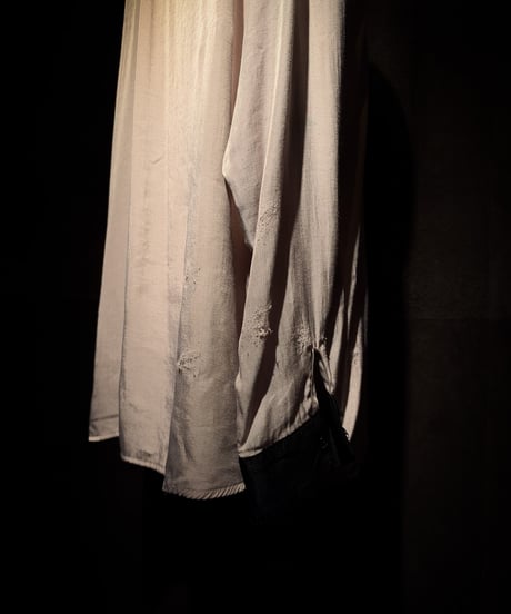 Faded Two-Tone Distressed Rayon Shirt