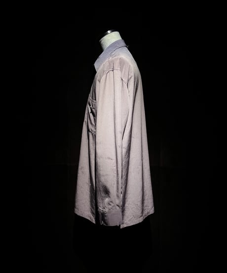 Distressed Satin-Look Relaxed Shirt