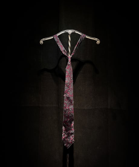 Distressed Burgundy Paisley Silk Tie