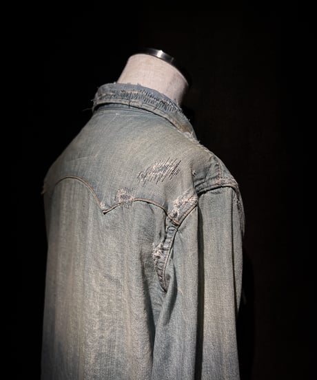 Faded Western Denim Repair Shirt