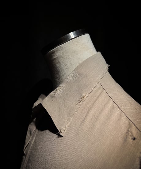 Dust Beige Distressed Pullover Shirt
