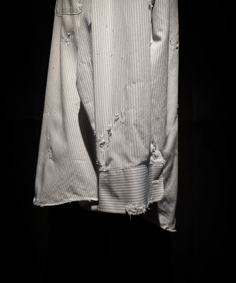 Distressed Pinstripe damage Shirt