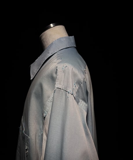 Faded Ice Blue Distressed Shirt
