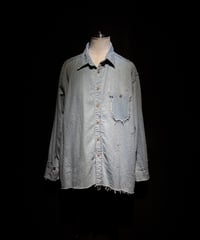 Faded Indigo Oversized Denim Shirt