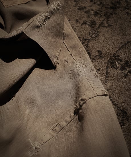 Dust Beige Distressed Pullover Shirt