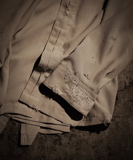 Dust Beige Distressed Pullover Shirt