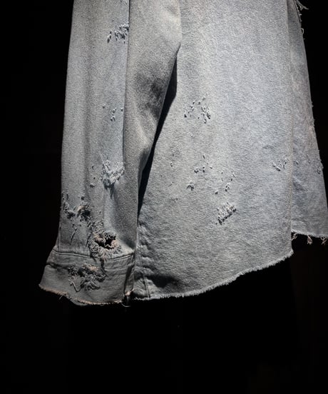Faded Indigo Oversized Denim Shirt