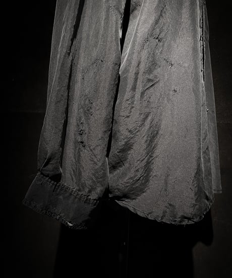 Vintage damage Distressed Silk Shirt - Old Black