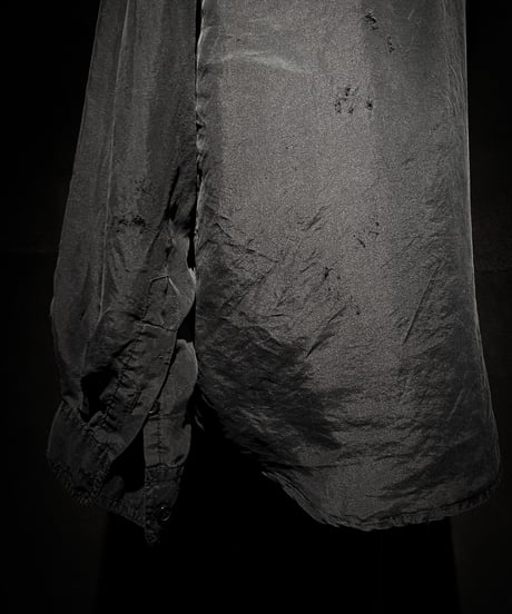 Vintage damage Distressed Silk Shirt - Old Black