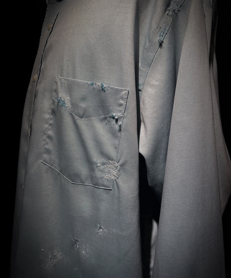 Faded Ice Blue Distressed Shirt
