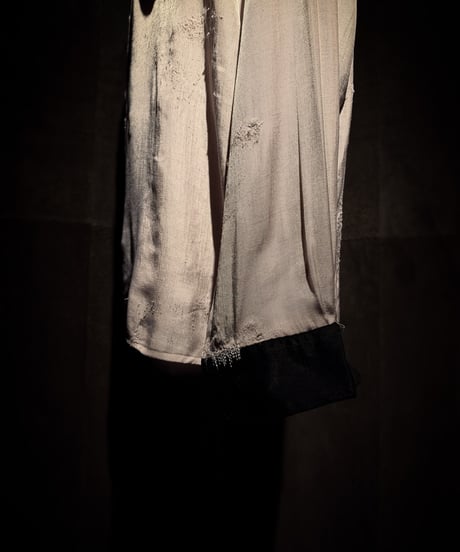 Faded Two-Tone Distressed Rayon Shirt