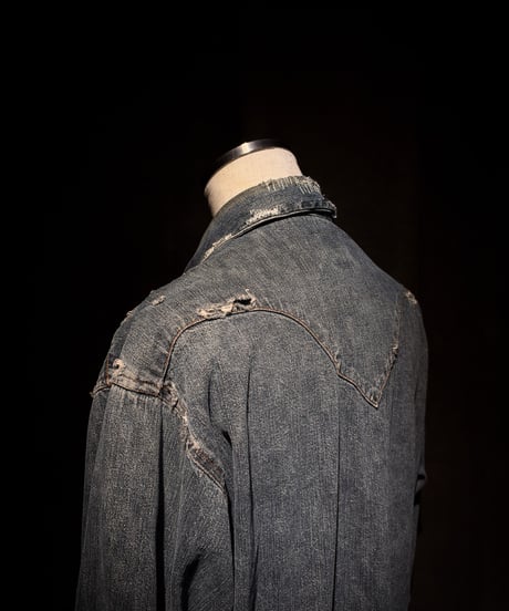 Faded Archive Distressed Western Denim Shirt