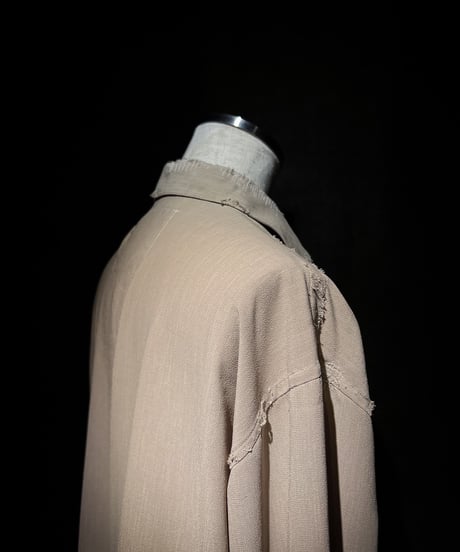 Dust Beige Distressed Pullover Shirt