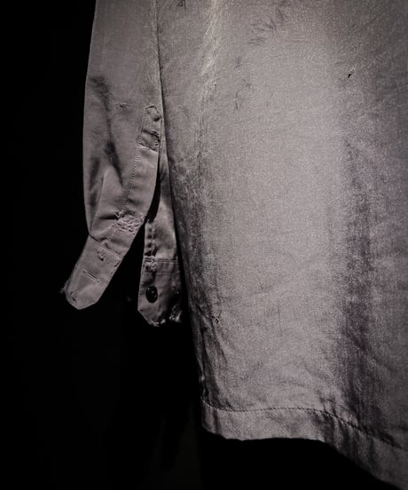 Distressed Satin-Look Relaxed Shirt