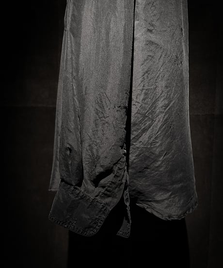 Vintage damage Distressed Silk Shirt - Old Black