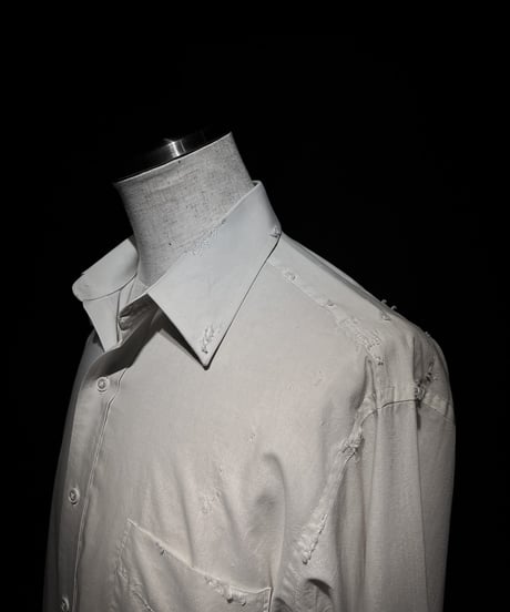 Distressed Long Point Collar Shirt