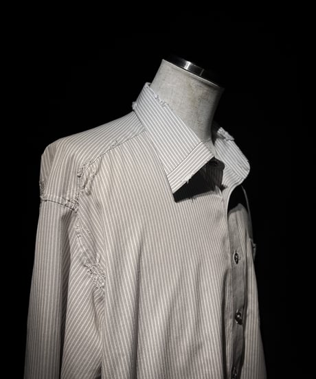 Distressed Pinstripe damage Shirt