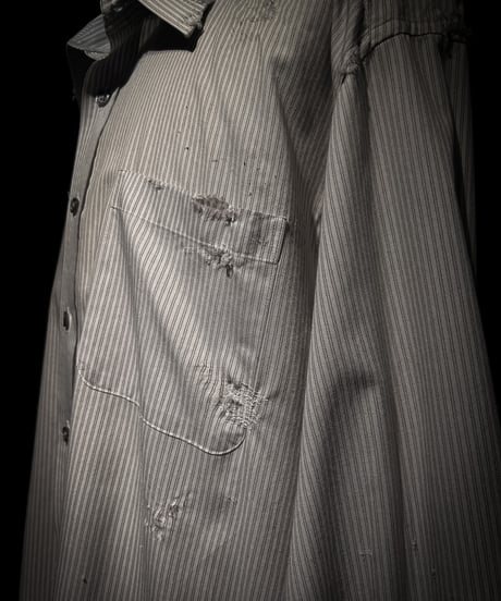 Distressed Pinstripe damage Shirt