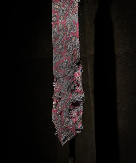 Distressed Burgundy Paisley Silk Tie