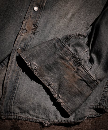 Faded Western Denim Repair Shirt