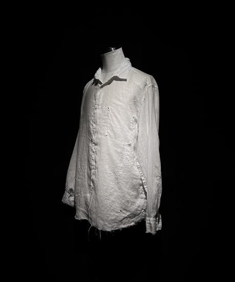 Vintage damage Linen shirt - White