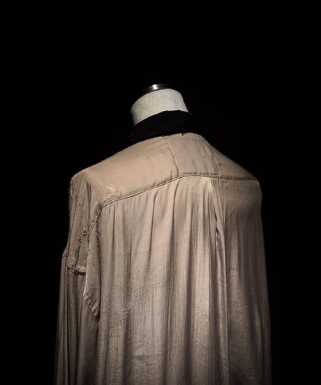 Faded Two-Tone Distressed Rayon Shirt