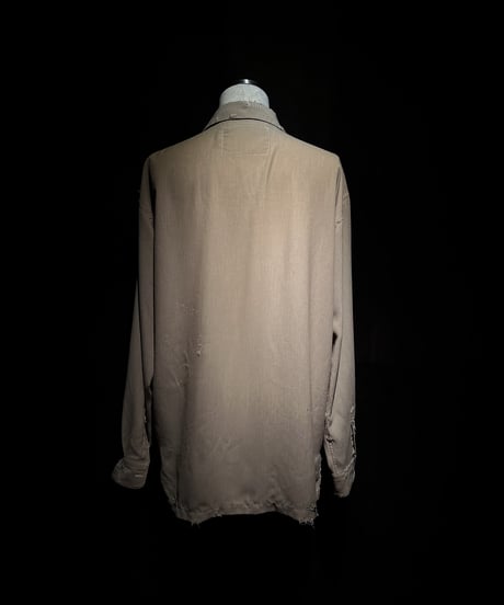 Dust Beige Distressed Pullover Shirt
