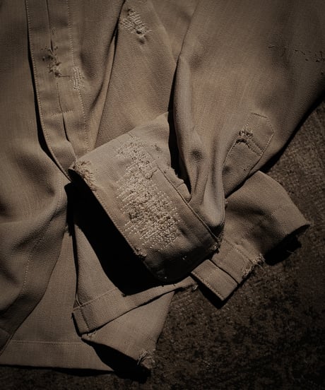 Dust Beige Distressed Pullover Shirt