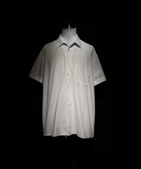 Short Sleeve Open Collar Shirt - White