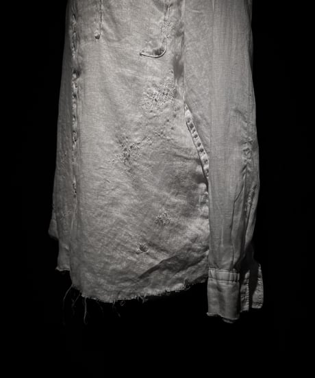 Vintage damage Linen shirt - White