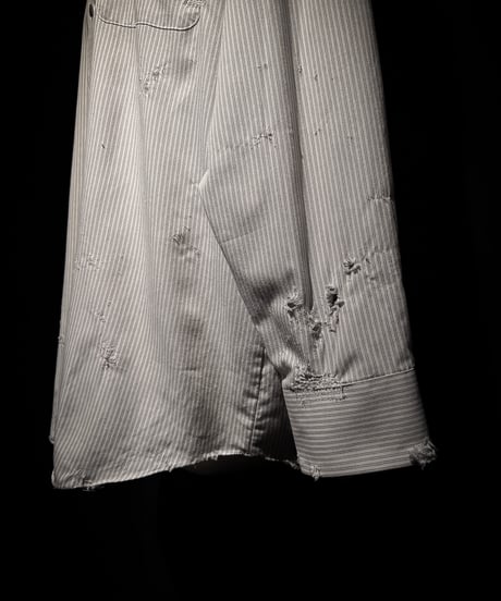 Distressed Pinstripe damage Shirt