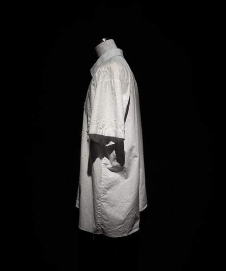Short Sleeve Open Collar Shirt - White