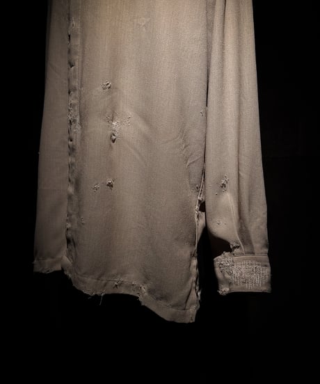 Dust Beige Distressed Pullover Shirt