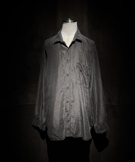 Vintage damage Distressed Silk Shirt - Old Black