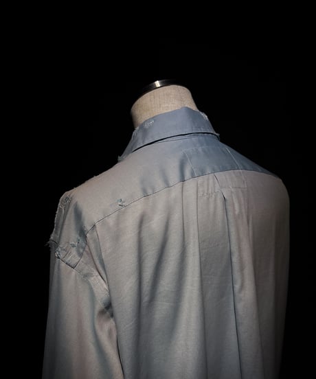 Faded Ice Blue Distressed Shirt