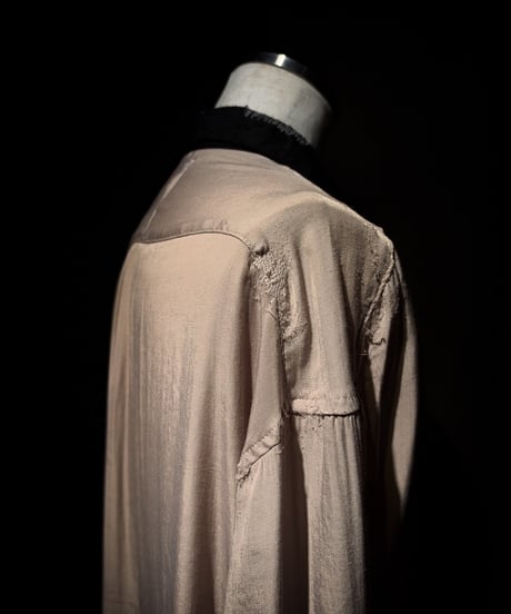 Faded Two-Tone Distressed Rayon Shirt
