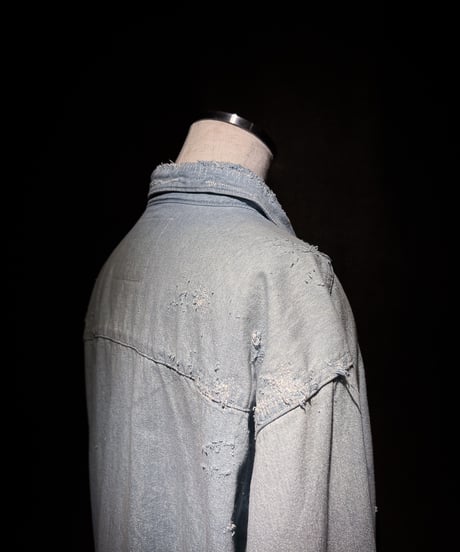 Faded Indigo Oversized Denim Shirt