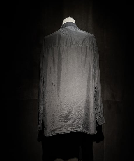 Vintage damage Distressed Silk Shirt - Old Black