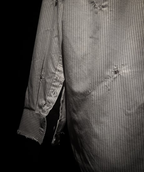 Distressed Pinstripe damage Shirt
